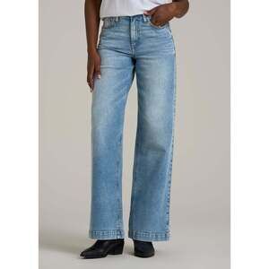 American Tall Luna High-Rise Wide-Leg Jeans for Tall Women in Heritage Faded Siz